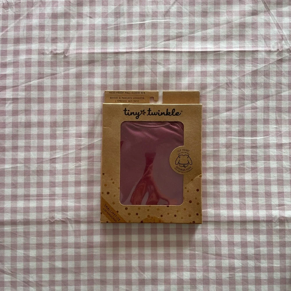 [Tiny Twinkle] NIB/NWT Maroon Mess-Proof Full Sleeve Bib AND Light Pink Bib